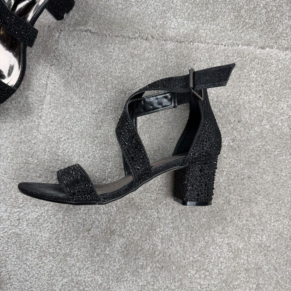 Valenti Franco‎ Black Gemstones Women's Sandals US size 7 Heels